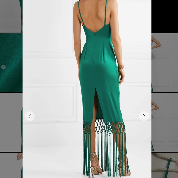 Rachel Zoe Chantelle Fringe Maxi Gown Emerald Vogue Dress! Super Hot! MP $495 - Picture 4 of 10